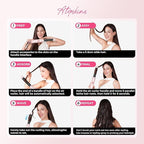 5 in 1 Hair Dryer Brush Set, Hot Air Styler, Detachable Blow Dryer Brush, 3 Heat Settings Auto Curling Wrap Styler, Ionic Hair Styling Tools, Straight Curl Dry Volumiz Smooth (Pink)