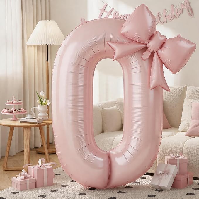 40 Inch Dusty Pink Number Balloons 0-9 by KYGNE
