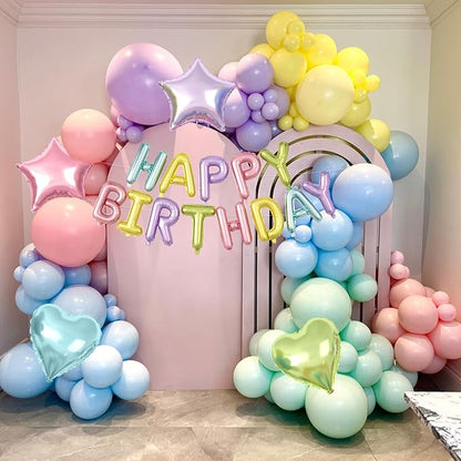29PC Pastel Happy Birthday Balloon Banner, 16Inch 3D Aluminum Letter Banner Sign - Image 4