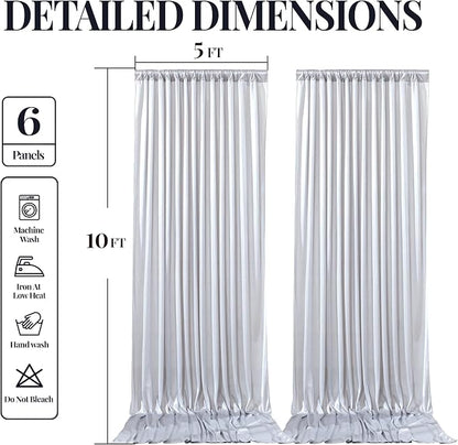 30x10ft Silver Glitter Backdrop Curtain - Image 9