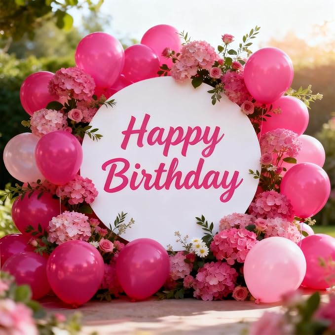 Patimate Hot Pink Balloons 100pcs 12 Inch Bright Pink Latex Party Balloons | - Image 4