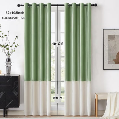 BULBUL Luxury Two Tone Velvet Curtains 108 inch - Image 6