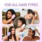 Boar Bristles Hair Brush for Women and Men, Detangling Hair Brush for Smoothing Massage Add Shine, Nylon&Boar Bristles Detangler brush for Hair Healthy (Medium-Purple)