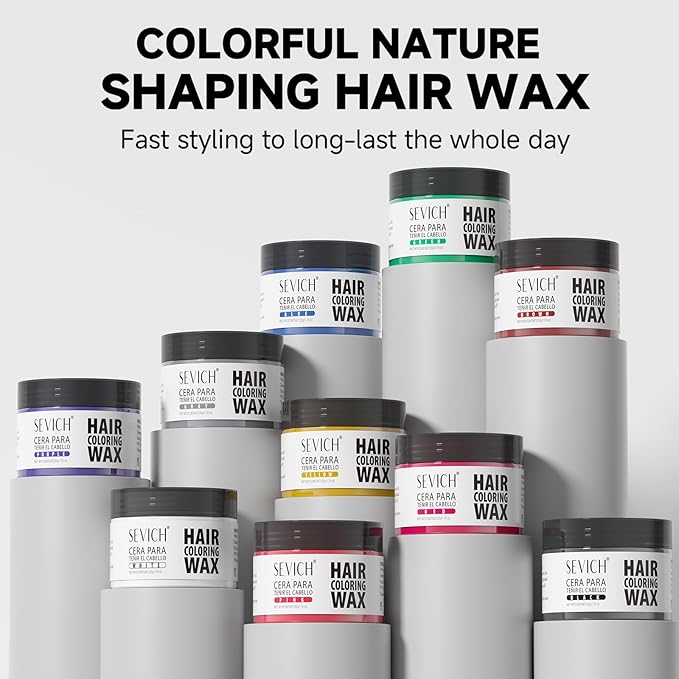 SEVICH Temporary Hair Color Wax Blue for Kids Women Men,Natural Instant Hair Wax Color,Premium Non Greasy,Easy to Wash,Travel Size,Perfect for Halloween, Children's Day,Cosplay & Parties,50g