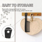 RHOS Comb Set for Women and Men, 3 Pieces - Wide Tooth, Rat Tail, Dresser Hair Combs - Detangling Hair Combs for All Hair Types - Black