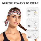 Men's Women Military Red Camo Army Camouflage Sports Sweatband Boho Style Lovely Head Ribbon Headdress for Yoga Athletic Spa