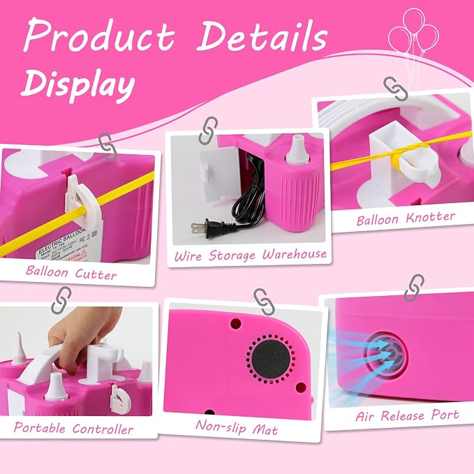 4-in-1 Balloon Pump Electric Balloon Pump Inflador De Globos Electrica Sports - Image 7