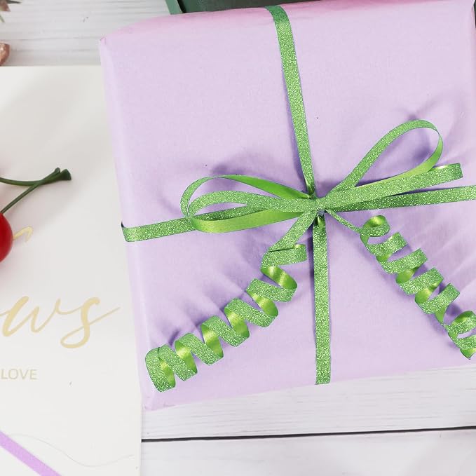 BEISHIDA Light Green Sage Glitter Ribbon - Image 4