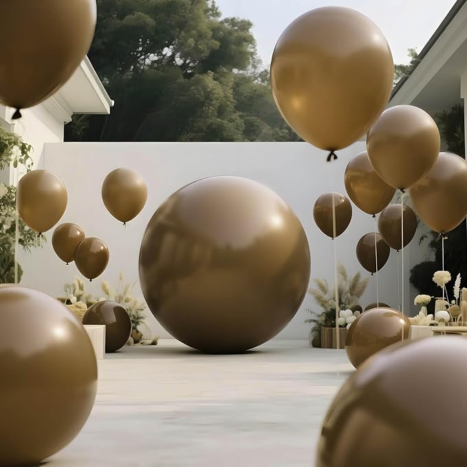 Brown Balloons 9pcs 36 Inch Extra Large Big Jumbo Giant Dark Brown Boho Neutral - Image 7