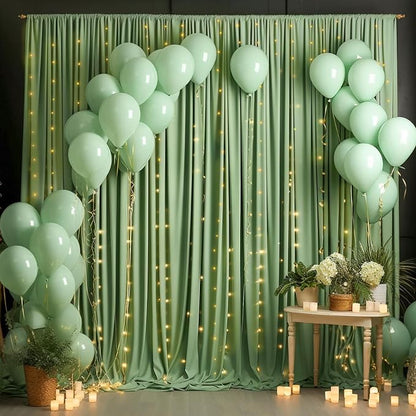 NSSONBEN 40ft x 10ft Wrinkle Free Sage Green Backdrop Curtains - Image 3
