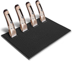 Magnetic Barber Station Mat for Clippers, Stripe Non-Slip Organizer, Professional Salon Barbershop Workstation Pads, Beauty Salon Tools(19" X 13" Black)