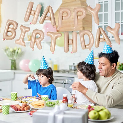65 Pcs Caramel Happy Birthday Balloons, 2 Sets A-Z Caramel Letters Foil Balloons - Image 4