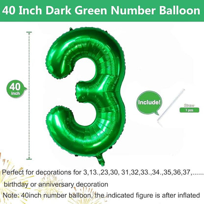 Green Number Balloons, 40 Inch Dark Green Balloon 3.3 Helium Balloon 3rd - Image 2