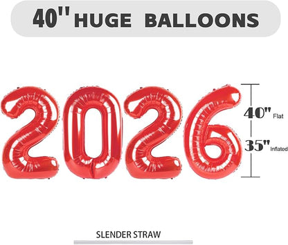 Number Balloons Red 2026 Balloon 40 inch - Image 5