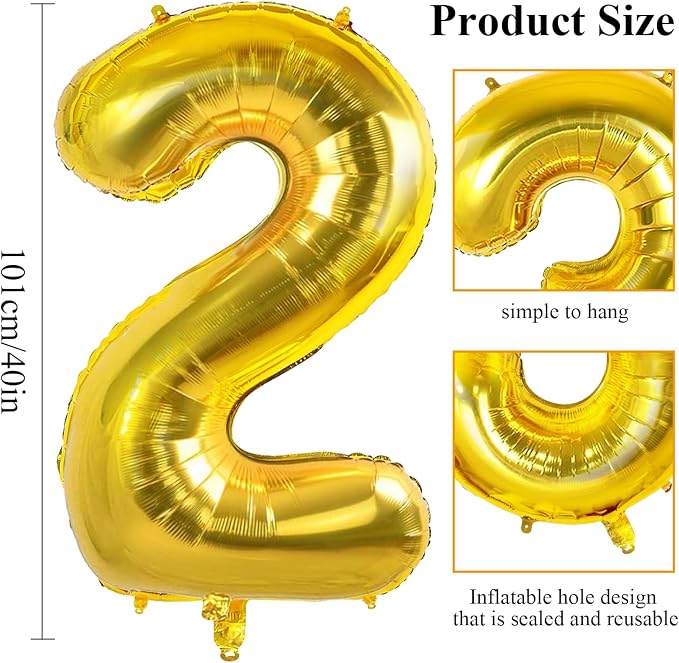 Number 20 Balloons for 20th Birthday Party Decorations, Large No.20 Balloons - Image 2