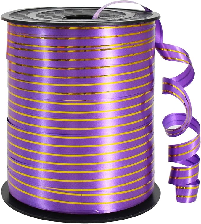 TONIFUL Curling Ribbon-Purple Gold Balloon Curling Ribbons-250 Yards Balloon by TONIFUL
