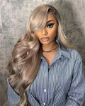 Alididi Ash Blonde Wig Human Hair 180% Density Milk Tea Ash Blonde Wig 13x6 Body Wave Hd Thin Lace Front Wigs Human Hair Full And Thicker Pre Plucked Pre Cut Natural Hairline With Baby Hair 28 inch