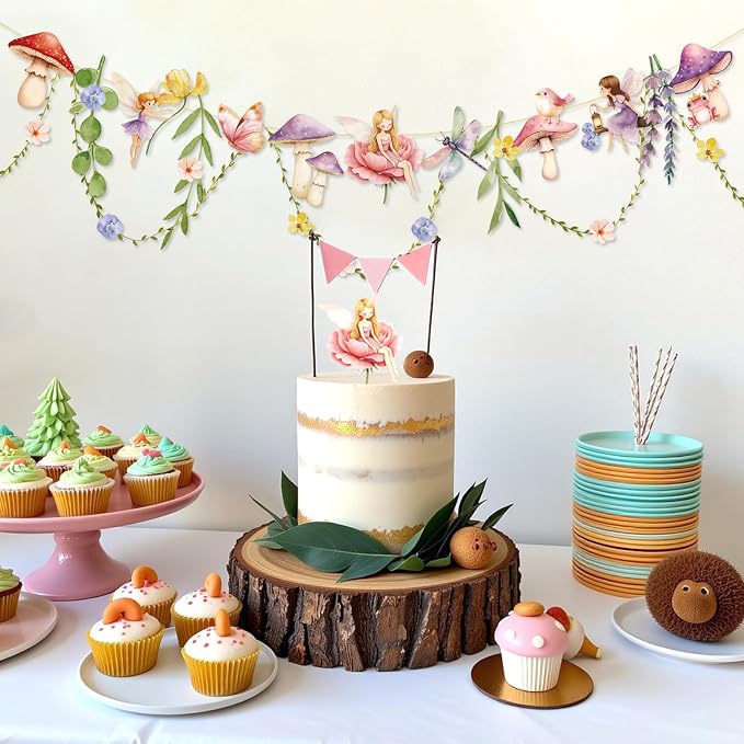 Fairy Party Banner, Fairy First Birthday Party Decorations, Flower Banner | - Image 5