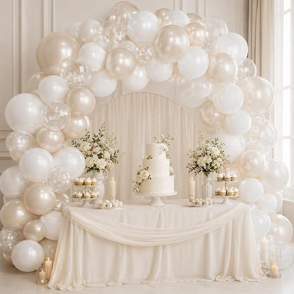 Pearl White Balloons, Elegant Neutral Boho Nude Bridal Shower Baby Birthday - Image 4