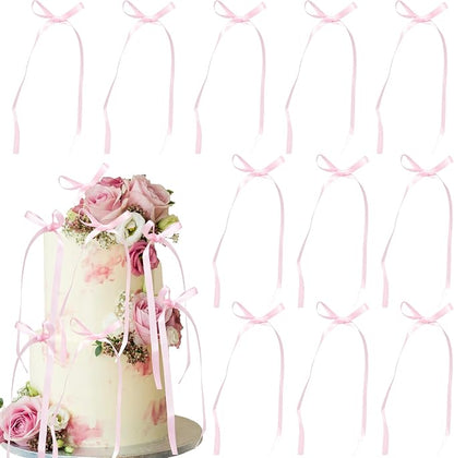 Ephlyn 30Pcs Bow Cupcake Toppers Valentine's Bowknot Ribbons Coquette Bow High by Ephlyn