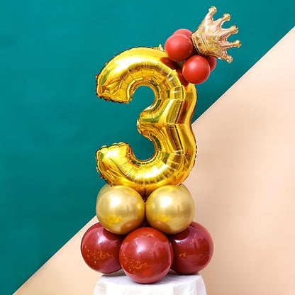 Gold Number Balloons Birthday Balloons - Image 2
