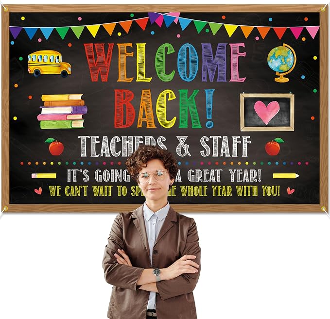 Welcome Back Backdrop Banner Back to School Backdrop Decoration First Day of - Image 5