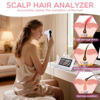 Scalp and Skin Analysis Machine, 5 Inch Digital Scalp Camera with 50x/200x Lenses, Rechargeable Skin Health Detection Use for Home, Spa and Salon