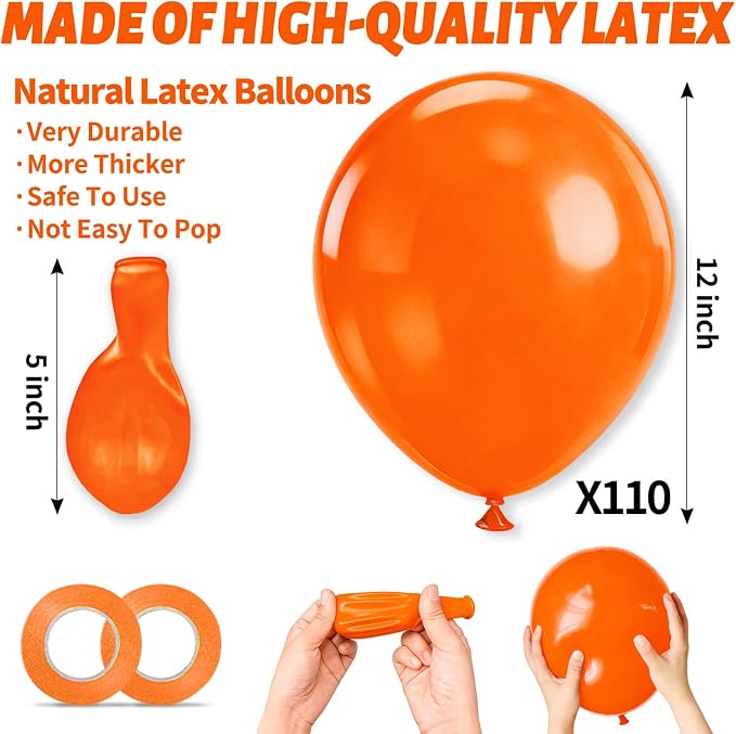 110pcs Orange Balloon 12 inch - Image 3