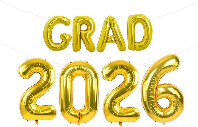 TONIFUL Graduation Balloons 16 Inch Gold Grad Balloons 40 Inch Gold Large by TONIFUL