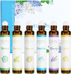 Aromatherapy Essential Oils Roll On Set, Natural Pre-diluted Blend Oils for Skin Use, Relaxation Gift for Women & Men, Pack 6 x10ml