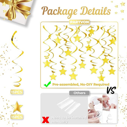 Gold Hanging Swirl Decorations - Image 3