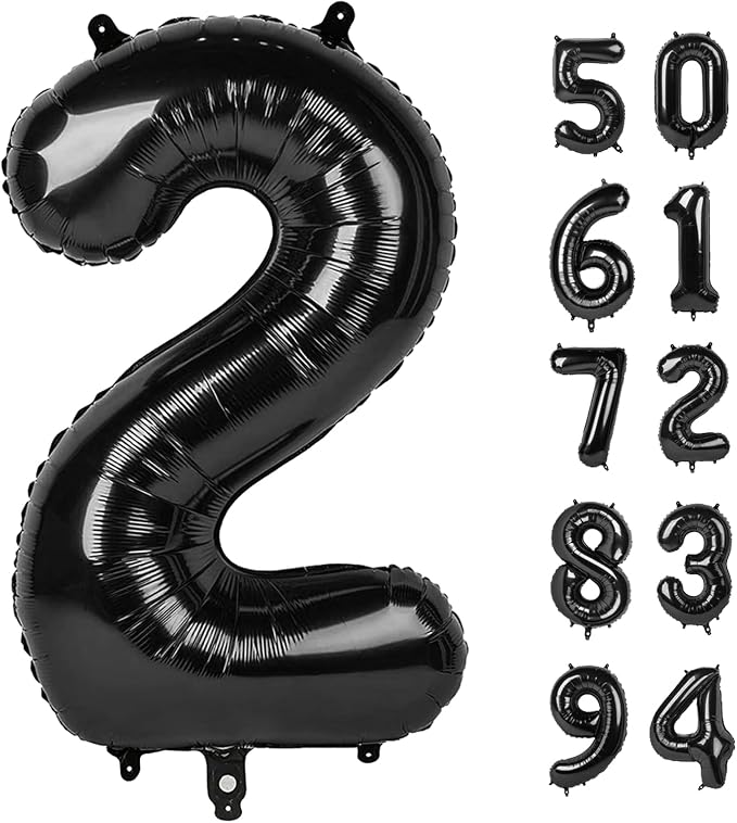 IWERP Number 2 Balloon, 40 Inch, Birthday Decorations, All Ages, Self Sealing by IWERP