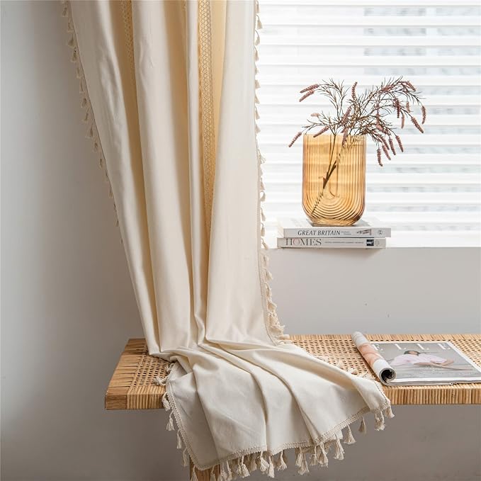 Sutuo Home Boho Curtain Crochet Dots Patchwork Semi-Blackout Bohemian Handmade - Image 4
