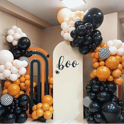 MEBAY Orange Black White and Metallic Silver Balloons Garland Arch Kit - Image 6