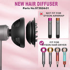 New Wave+Curl Diffuser Nozzle for Dyson Supersonic Hair Dryer HD01 HD02 HD03 HD04 HD08 HD15 HD16 Accessories, Attachemnt Parts No 973924-01, One Tool Two Mode for Wavy Curly or Coily Hair