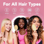 Handmade Boar Bristle Hair Brush for Women Girls with All Hair Types - Restore Natural Shine for Frizz Control At-Home Salon Treatment to Smooth, Detangle and Add Volume for Thin Hair