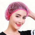200 PCS Disposable Shower Caps Thickened Waterproof Hair Bath Caps for Women Men Girls Travel Spa Hotel Home Use Salon - Multi-Purpose Elastic Plastic Shower Caps, Essentials Accessories 18.1" (Pink)