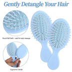 8 Pcs Blue Mini Hair Brush Bulk for Bridesmaid Proposal Gifts, Mini Wet Brush Bulk for Wet & Dry Hair Stocking Stuffers for Women, Travel Brushes Teen Stocking Stuffers for Bridal Party Gifts
