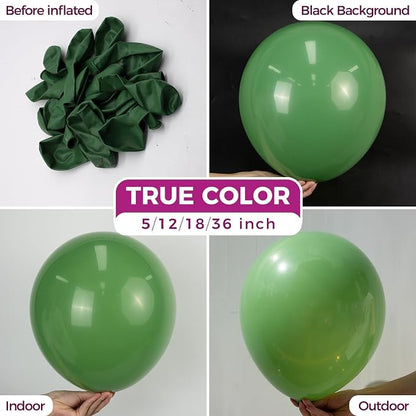Bezente Sage Green Giant Latex Round Balloons 36 Inch 8 Pack | Olive Dusty - Image 2