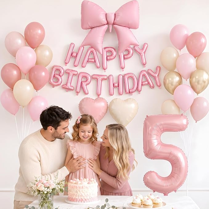 Dusty Pink Number 5 Balloon, 5th Birthday Decorations - Image 7