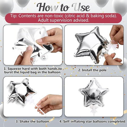 30 Pcs Mini Star Self Inflatable Balloons Bulk - Image 3