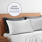 Kickoff Viscose Bamboo Pillowcase, Standard, Set of 2, 100% Organic Hidden Zippered Viscose Bamboo Pillow Case Standard Size, Cooling Pillow Cover for Hot Sleepers (20"x26" Pewter)
