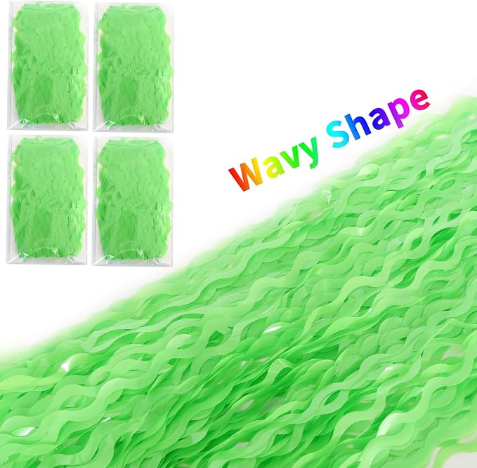 4 Pack Wavy Green Tinsel Backdrop Curtain - Image 4