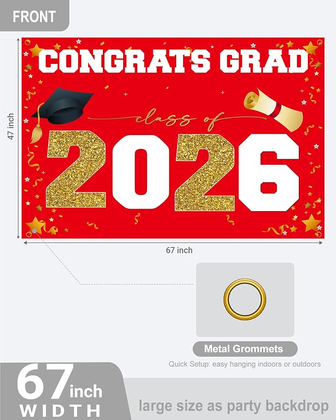 Class of 2026 Graduation Banner 47x67" - Image 3