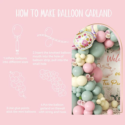 102pcs Tea Party Decorations Balloon Garland Arch Kit - Image 4