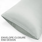 uxcell 2 Pack Silk Satin Pillowcase for Hair and Skin, Cool, Silky, Soft Breathable Pillow Cases Queen Size 20x30 Inch Sateen Pillowcase Light Gray with Envelope Closure