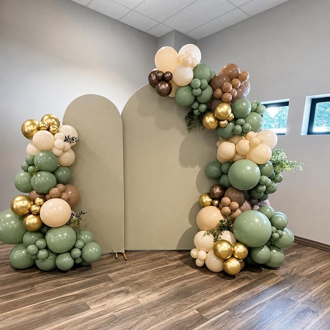 Green and Brown Balloons for Woodland Baby Shower Birthday Party Decoration | - Image 4