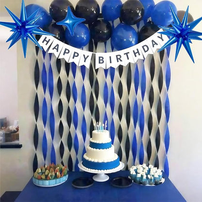 Blue and Black Balloons, 12inch Dark Blue Black Balloons, Confetti Latex Balloon - Image 6