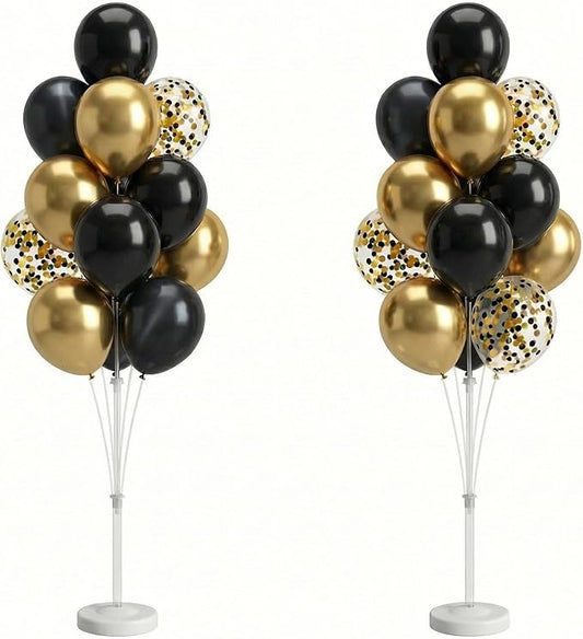 Balloon Column Stand Kit, 2 Sets of Assorted Rainbow Balloon Tower Pillar by Tosuced