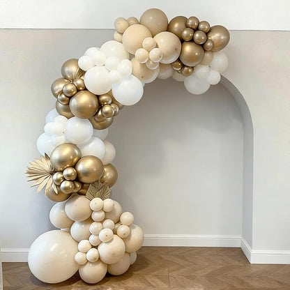 50pcs 12 Inch White Sand Latex Balloons | Premium Boho Nude Cream Beige Balloon - Image 5